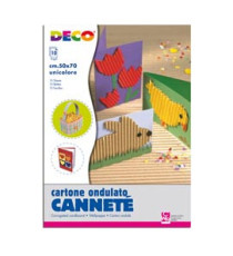 Cartoncino ondulato Cannetè 2206 - 50 x 70 cm - 230 gr - bianco - DECO - conf. 10 fogli