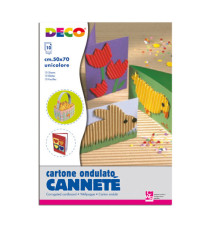 Cartoncino ondulato Cannetè 2225 - 50 x 70 cm - 230 gr - argento metal - DECO - conf. 10 fogli