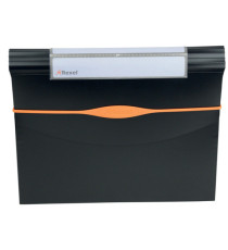 Portadocumenti a soffietto Optima - 13 tasche - 23 x 33 cm - PP- nero - Rexel