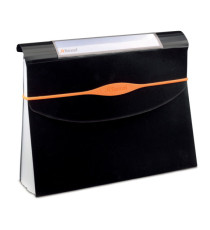 Portadocumenti a soffietto Optima - 13 tasche - 23 x 33 cm - PP- nero - Rexel