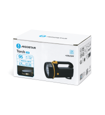 Torcia led nera a batteria 1W 95 lumen 6500K luce fredda L110xW125xH196mm IP20 Distanza massima: 130 metri