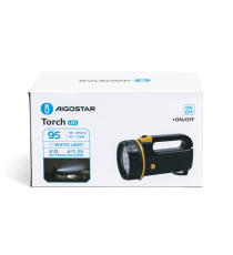 Torcia led nera a batteria 1W 95 lumen 6500K luce fredda L110xW125xH196mm IP20 Distanza massima: 130 metri