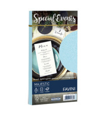 Busta Special Events metal - 110 x 220 mm - 120 gr - azzurro - Favini - conf. 10 buste