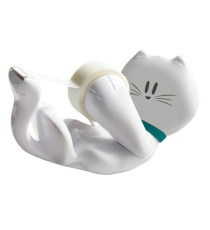 Dispenser Kitty - per nastri 33 m - 1 rotolo Scotch Magic 810 incluso - bianco - Scotch