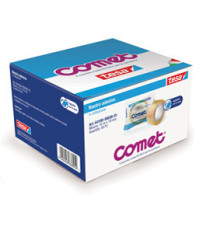 Nastro adesivo - confezionato singolarmente - 19 mm x 10 m - cellophane - trasparente - Comet