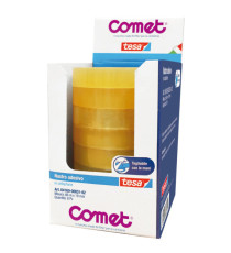 Nastro adesivo - confezionato singolarmente - 19 mm x 66 m - cellophane - trasparente - Comet