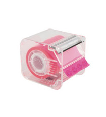 Nastro adesivo con dispenser Memograph - 50 mm x 10 m - PVC - rosa - Eurocel