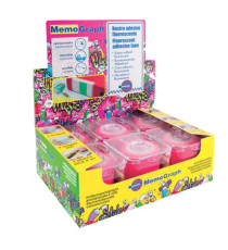 Nastro adesivo con dispenser Memograph - 50 mm x 10 m - PVC - rosa - Eurocel