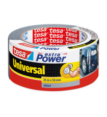Nastro adesivo Extra Power Universal - 50 mm x 25 m - tela plastificata - grigio - Tesa