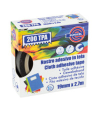 Nastro adesivo telato TPA 200 - 19 mm x 2,7 m - tela plastificata - bianco - Eurocel