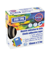 Nastro adesivo telato TPA 200 - 19 mm x 2,7 m - tela plastificata - nero - Eurocel