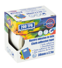 Nastro adesivo telato TPA 200 - 38 mm x 2,7 m - tela plastificata - bianco - Eurocel