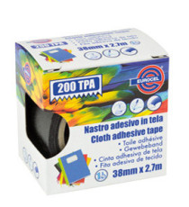 Nastro adesivo telato TPA 200 - 38 mm x 2,7 m - tela plastificata - nero - Eurocel