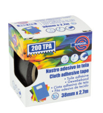 Nastro adesivo telato TPA 200 - 38 mm x 2,7 m - tela plastificata - nero - Eurocel