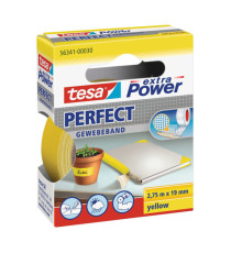 Nastro adesivo telato XP Perfect - 19 mm x 2,7 m - tela plastificata - giallo - Tesa