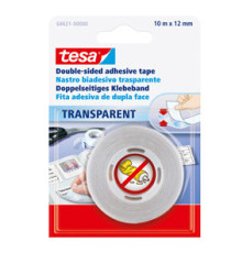Nastro biadesivo - 12 mm x 10 m - PP - trasparente - Tesa