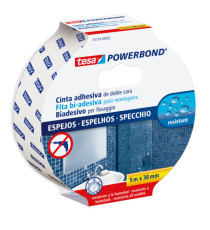Nastro biadesivo per specchi Tesa Powerbond - 38 mm x 5 m - PE - bianco - Tesa