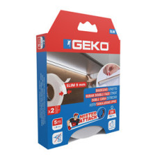 Nastro biadesivo SLIM Mister Attach - 9 mm x 5 m - acrilico - bianco - Geko - conf. 2 pezzi