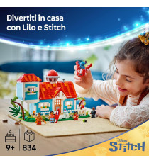 Lego Disney Princess - Casa sulla spiaggia di Lilo e Stitch - Lego 43268 con 6 Stanze, Osservatorio, Astronave Anni 9+ 834pz