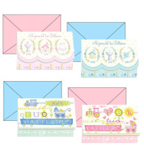 Biglietto auguri Battesimo - 11,7 x 17 cm orizzontale - 4 soggetti assortiti - Kartos