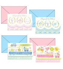 Biglietto auguri Battesimo - 11,7 x 17 cm orizzontale - 4 soggetti assortiti - Kartos