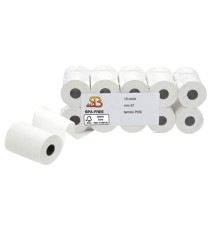Rotolo per POS e carta di credito - 57 mm x 30 m - 55 gr - diametro esterno 50 mm - anima 12 mm - carta termica BPA free