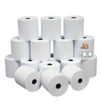 Rotolo registratore cassa - 57,5 mm x 20 m - 60 gr - diametro esterno 50 mm - anima 12 mm - carta pura cellulosa - Sabac