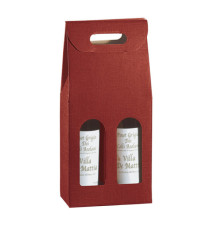 Scatola - 2 bottiglie - 18 x 9 x 38,5 cm - cartone seta - bordeaux - Scotton