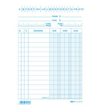 Schede dare/avere/saldo -  15 x 10,5 cm - blu - Edipro - conf. 100 pezzi