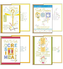 Biglietto auguri Cresima - 11,7 x 17 cm - 4 soggetti assortiti - Kartos