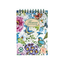 Blocco spirale Nature Flowers - A5 - 5mm - 50 fogli - 80 gr - spiralato sul lato corto - Pigna