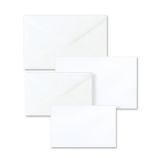 Scatola 100 biglietti + 100 buste - Dalmazia - bianco - 7,5 x 11,2 cm - Rex Sadoch