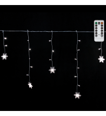 Catena luminosa a basso voltaggio con luci a fiocco di neve,6500k luce fredda 3mtx0.7m, collegabile in serie IP44 da est/int