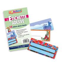 Etichetta adesiva segnanome - 6,3 x 8 cm - fantasie assortite - Colorosa - conf. 12 pezzi