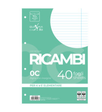 Ricambi forati Quaxima - A4 - 1 rigo c/margine - 80 gr - Pigna - conf. 40 pezzi