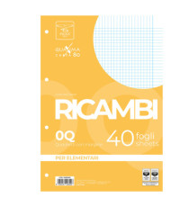 Ricambi forati Quaxima - A4 - 5 mm c/margine - 80 gr - Pigna - conf. 40 pezzi