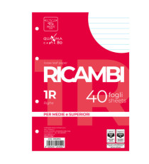 Ricambi forati Quaxima - A5 - 1 rigo - 80 gr - Pigna - conf. 40 pezzi