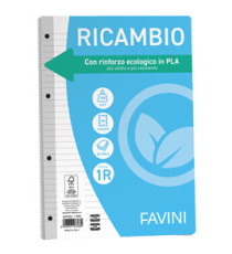 Ricambi forati riforzati ecologico - A4 - 1 rigo - 100 gr - Favini - conf. 40 pezzi