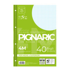 Ricambi forati rinforzati Pignaric - A4 -  4mm - 80gr - Pigna - conf. 40 pezzi