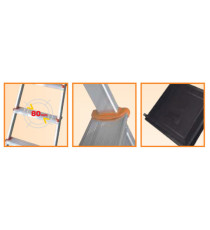 Scala domestica Stella Basic - 3 gradini - alluminio - Marchetti