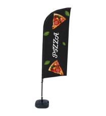 Bandiera a vela PIZZA - con base riempibile - 89 x 240 cm - Studio T