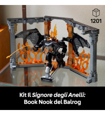 Lego Icons - Il Signore degli Anelli: Book Nook del Balrog - Lego 10367 con Gandalf il Grigio e Balrog 1201pz Anni 18+