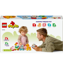 Lego Duplo - Il treno degli animali - Lego 10412 con Gallo, Cavallo, Agnello e Mucca della Fattoria 19pz Anni 1,5+