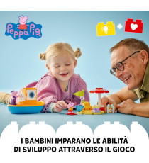 Lego Duplo - Viaggio in barca di Peppa Pig - Lego 10432 con Peppa Pig e Nonno Pig 23pz ANNI 2+
