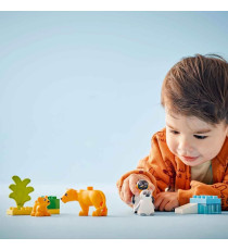 Lego Duplo - Famiglie di animali: pinguini e leoni - Lego 10442 con 2 habitat in mattoncini e 4 animali 10pz Anni 2+