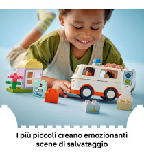 Lego Duplo - Ambulanza e autista - Lego 10447 con Ambulanza, una Piccola Casa, 2 Figure 19pz Anni 2+