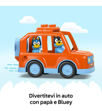 Lego Duplo Bluey - Visita alla gelateria di Bluey - Lego 10458 con Macchina , Stand dei Gelati e 2 Figure 22pz Anni 2+