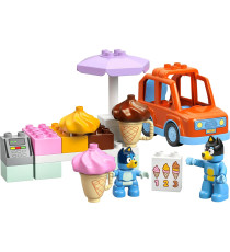 Lego Duplo Bluey - Visita alla gelateria di Bluey - Lego 10458 con Macchina , Stand dei Gelati e 2 Figure 22pz Anni 2+