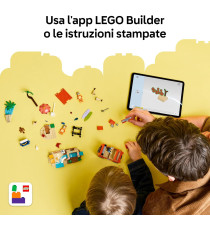 Lego Bluey - Vacanza sulla spiaggia della famiglia di Bluey - Lego 11202 Bingo e Chilli, 2 Surf, Castello Sabbia 133pz Anni 4+