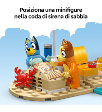 Lego Bluey - Vacanza sulla spiaggia della famiglia di Bluey - Lego 11202 Bingo e Chilli, 2 Surf, Castello Sabbia 133pz Anni 4+